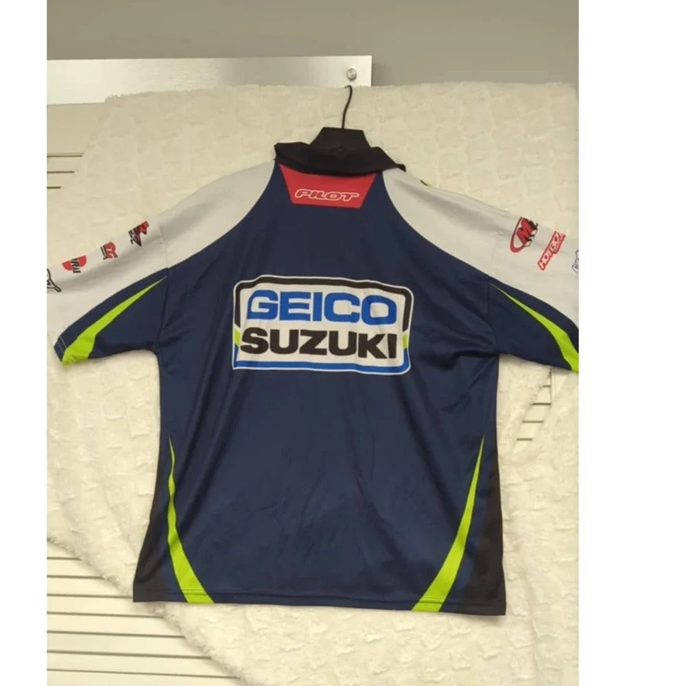 Pilot Geico Suzuki Racing Shirt‎ MotoAmerica TIA Motorsport Motorcycle Polo M - Picture 3 of 7